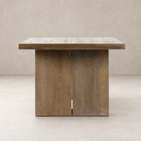 Sevilla Dining Table in Worn Oak featuring a sturdy, rectangular top and sleek base.