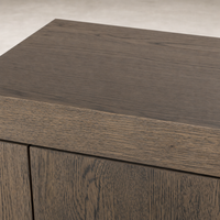 Worn Oak Whitby Sideboard showing textured wood finish and smooth edges.