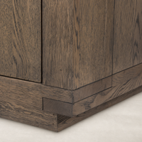 Close-up of the Whitby Sideboard in Worn Oak highlighting its textured finish and detailed craftsmanship.