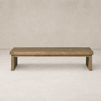 Darby Coffee Table in worn oak featuring a sleek rectangular design and sturdy legs.