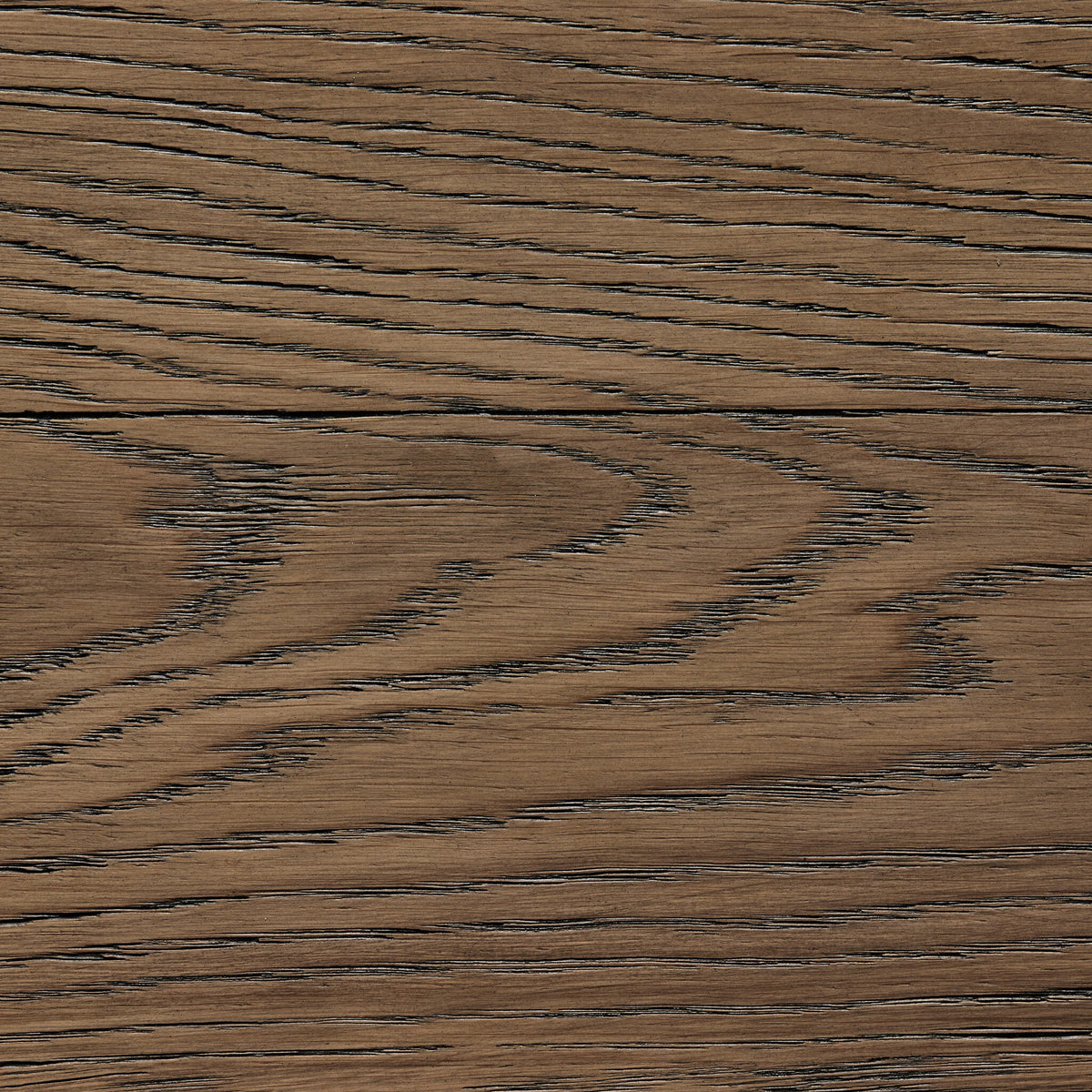 Close-up of the textured surface of Darby Coffee Table in Worn Oak.