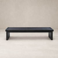 Worn black Darby Coffee Table with a sleek, minimalist rectangular design.