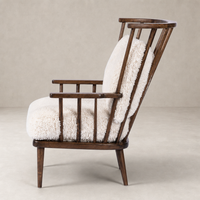 Whitley Chair in Andes Natural featuring a stylish wooden frame and plush upholstery.