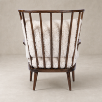 Whitley Chair in Andes Natural with plush, cozy back cushion and elegant wooden frame.