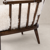 Whitley Chair in Andes Natural featuring a plush, textured seat and sleek wooden frame.
