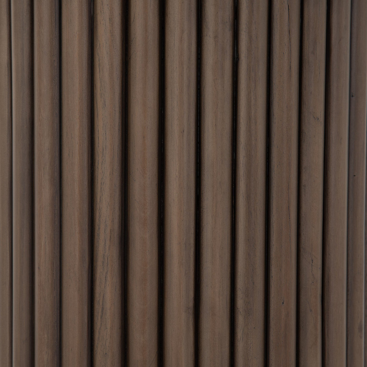 Close-up of Ashford End Table showcasing its smooth, dark wooden finish and distinctive stripe pattern.