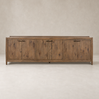Belmont 6 Door Sideboard in weathered oak with a sleek design and elegant finish.