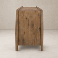 Belmont 6 Door Sideboard in weathered oak with a natural wood finish.