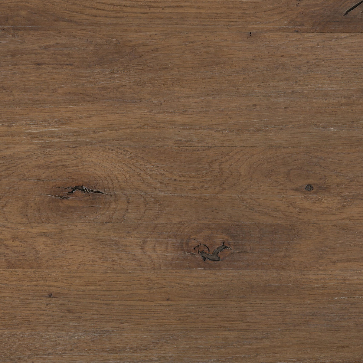 Close-up of Belmont 6 Door Sideboard in weathered oak, showcasing rich wood grain and textures.