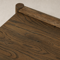 Close-up of Fairview Coffee Table in weathered oak showcasing its natural wood grain texture.