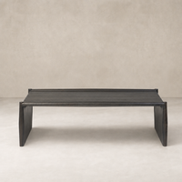 Fairview Coffee Table in smoked black resawn oak with sleek, modern lines.