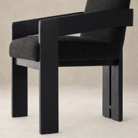 Stylish Gibson Black dining armchair with contemporary design and textured fabric seat.