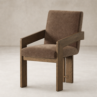 Altair Mushroom dining armchair with sturdy wooden frame and upholstered seat.