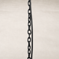 Antiqued iron chandelier chain featuring linked design and distinct textured finish.