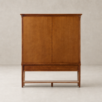 Helsinki Wide Cabinet in aged light pine featuring a sleek, minimalist design.