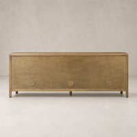 Laurent Sideboard in Amber Oak with sleek profile and smooth finish.
