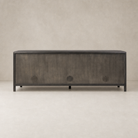 Laurent Sideboard in smoked black solid, featuring a sleek rectangular design with subtle detailing.