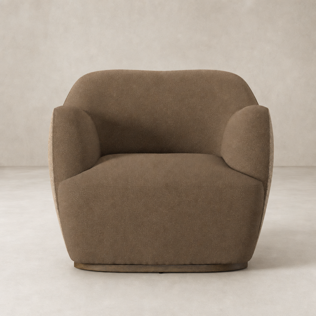 Poppy Swivel Chair in Fallingbrook Cafe features a rounded design with plush upholstery.