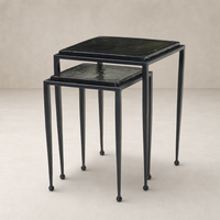 Brixton Nesting End Table Set in sleek black finish with minimalist design and tapered legs.