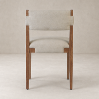 Nori Dining Chair in Antwerp Natural featuring a minimalist design and textured upholstery.