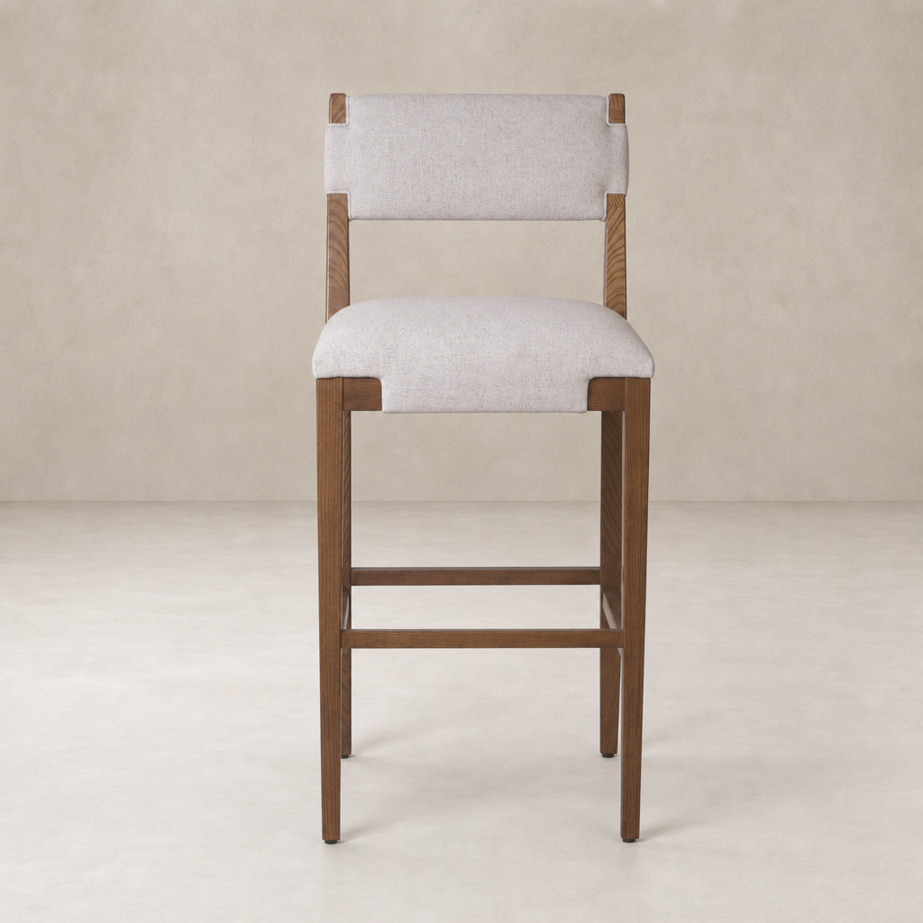 Bex Bar + Counter Stool in Antwerp Natural with a sleek, contemporary design and comfortable upholstery.