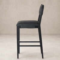 Bex Bar + Counter Stool in Brickhouse Black features sleek lines and a modern finish.