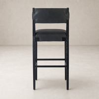 Bex Bar + Counter Stool in Brickhouse Black with sleek lines and minimalist design.
