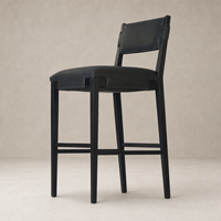 Bex Bar + Counter Stool in Brickhouse Black features sleek lines and a minimalist design.