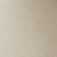 Matte black cast aluminum floor lamp with a textured beige fabric shade.