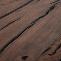 Close-up view of the Riva Large End Table's rich, textured wooden surface.