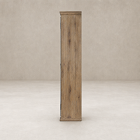 Lima Cabinet in weathered oak showcasing its textured wood finish and sleek profile.