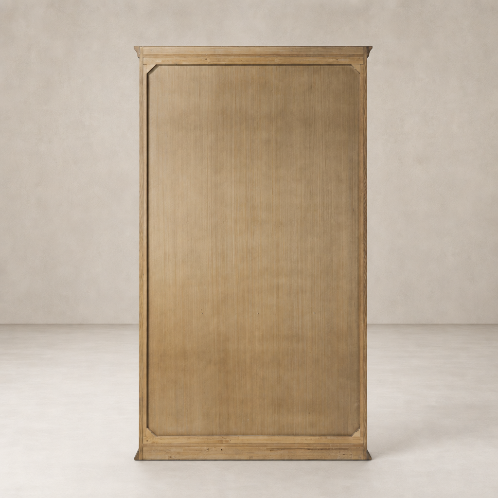 Lima Cabinet in weathered oak featuring a sleek, minimalist design with a textured finish.