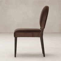 Marfa Dining Chair in Sapphire Coco with a sleek silhouette and soft upholstery.