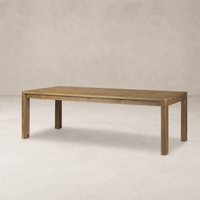 Stratton Extension Dining Table in Resawn Worn Oak with a clean, modern design.