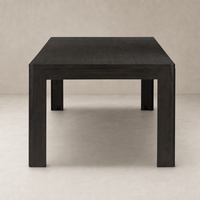 Stratton Extension Dining Table in Cracked Smoked Black with sleek rectangular design.