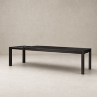 Stratton Extension Dining Table in Cracked Smoked Black with sleek, modern design.