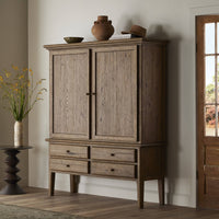 Worn Oak Lagos Cabinet featuring sleek design and practical storage drawers.