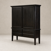 Lagos Cabinet in Smoked Black featuring sleek lines and practical storage drawers.