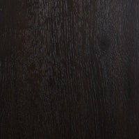 Close-up of the smoked black finish on the Lagos Cabinet, showcasing rich wood texture.