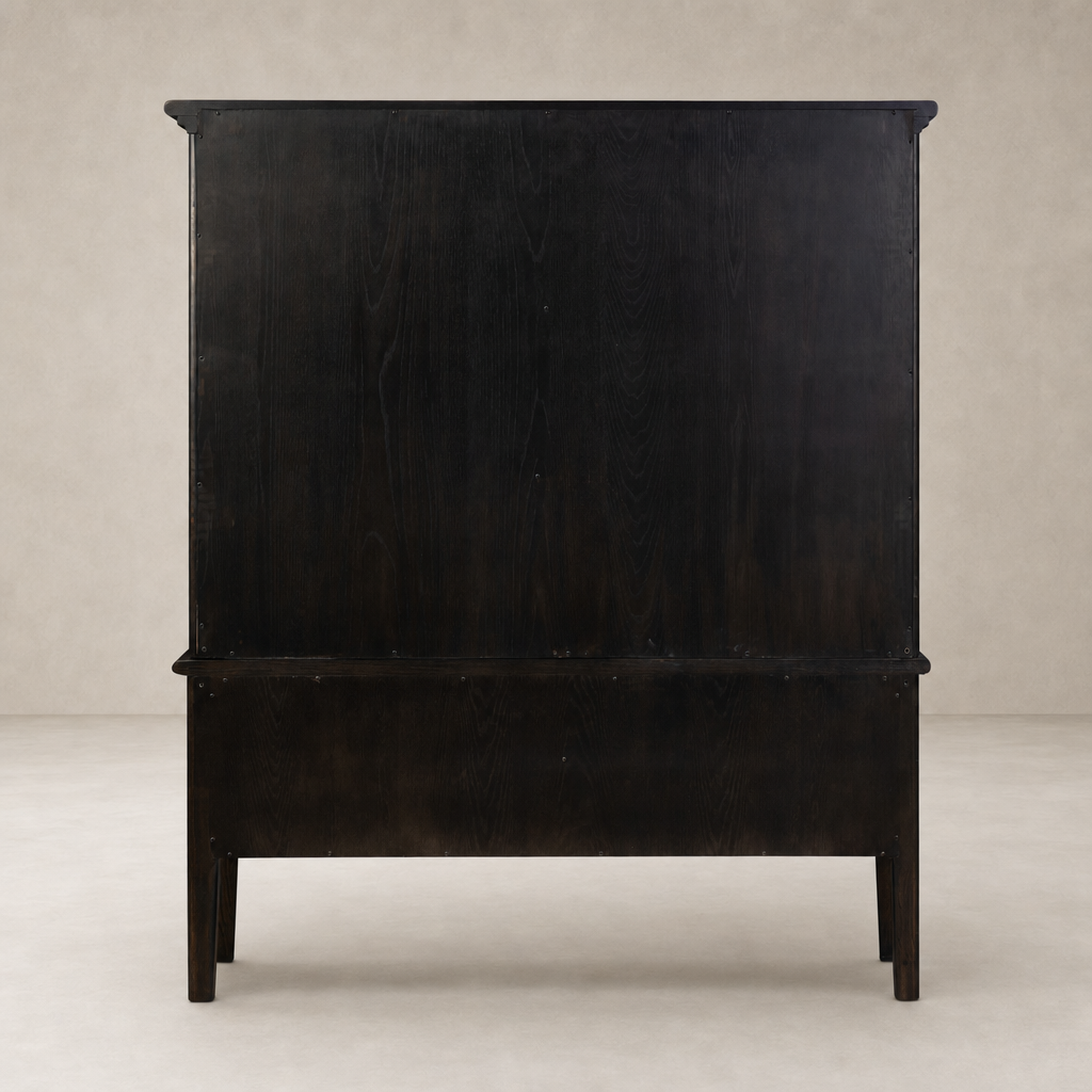Sleek Lagos Cabinet in smoked black finish with smooth, modern design.