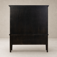 Sleek Lagos Cabinet in smoked black finish with smooth, modern design.
