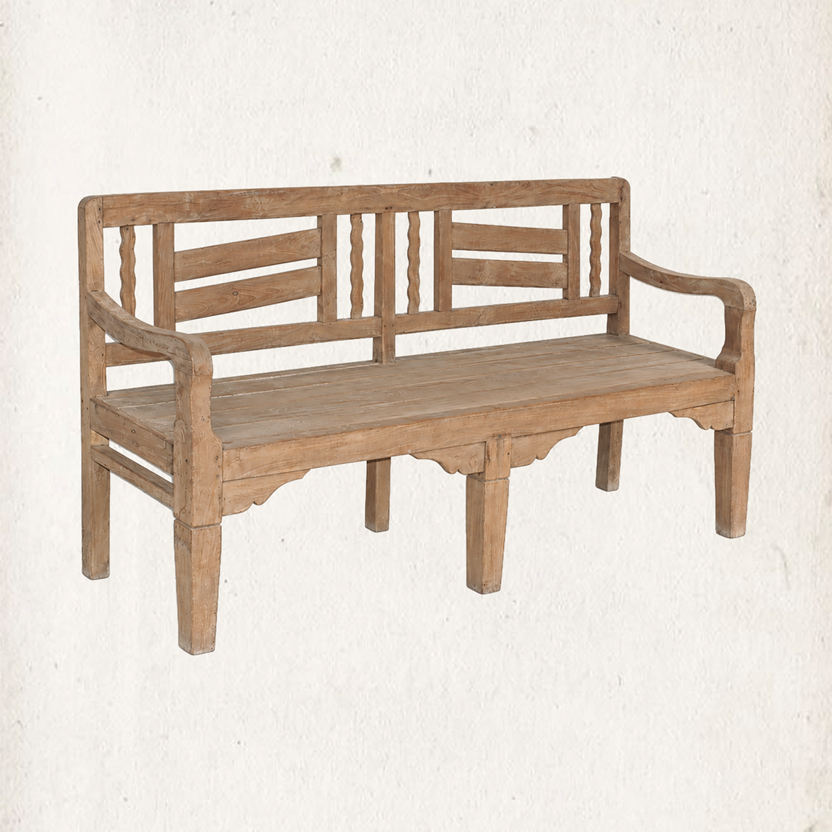 Josephine Vintage Slatted Teak Bench
