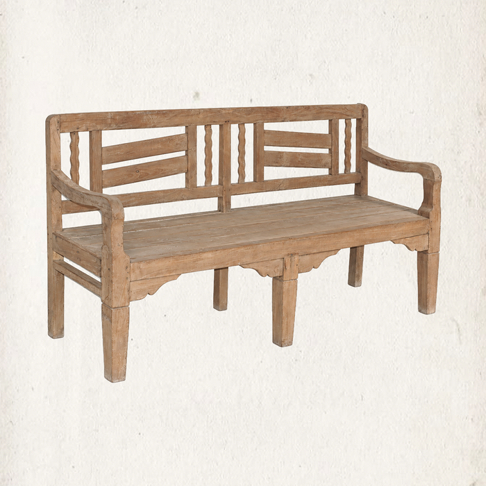 Josephine Vintage Slatted Teak Bench