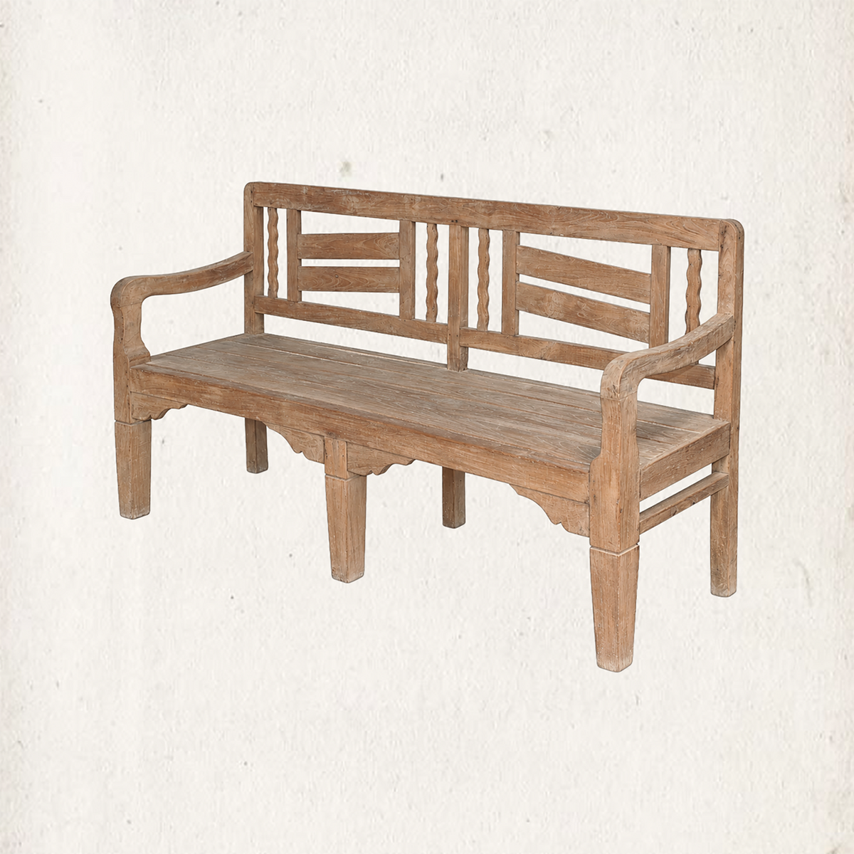 Josephine Vintage Slatted Teak Bench