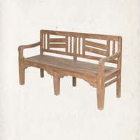 Josephine Vintage Slatted Teak Bench