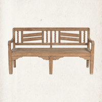 Josephine Vintage Slatted Teak Bench