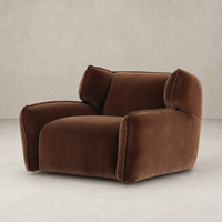 Allora Swivel Chair in Surrey Ochre, featuring plush upholstery and a modern, rounded design.