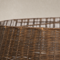 Close-up of the Harrow Chandelier in jet black with intricate woven detailing.