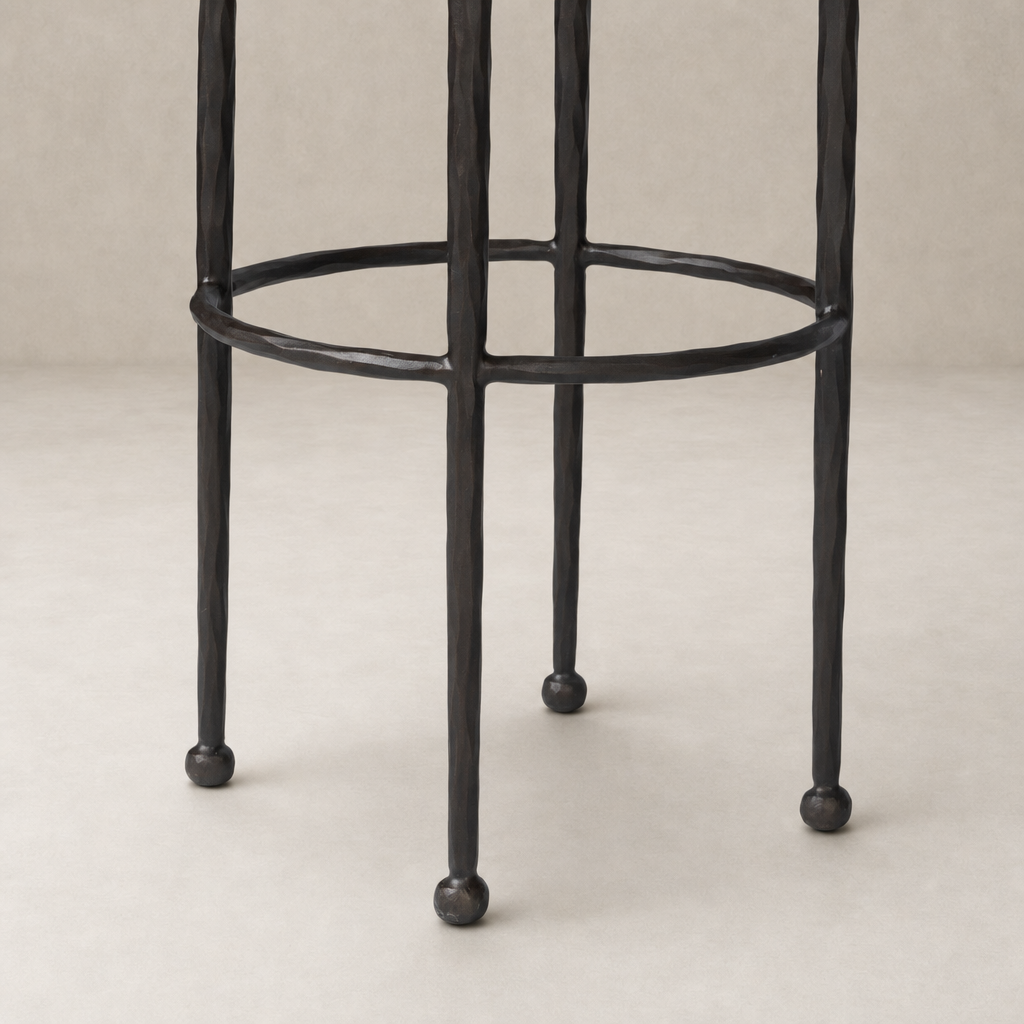 Jasper Bar + Counter Stool features sleek Alcala Taupe legs with a modern design.