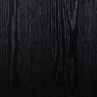 Close-up of Osaka Bookcase's drifted matte black textured wood finish.